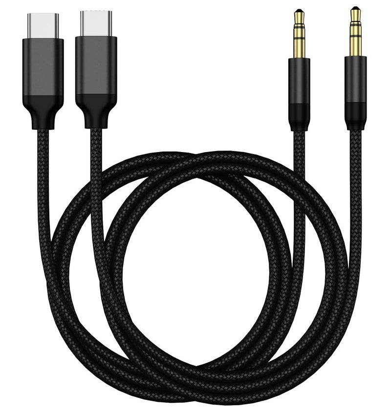 إيغويل كابل AUX إلى USB C، USB C إلى مقبس صوت AUX 3.5 مم، متوافق مع أنظمة الصوت في السيارة لـ iPhone 17 16 Pro Max 15 Pro Max، Samsung Galaxy S24 S23 S22 S21 Note 20، Pixel 4 5 XL، iPad Pro، 2 متر، 2 عبوة. - Image 1